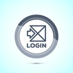 User profile login icon design illustration. Access authentication icon. Gray Color Button Design