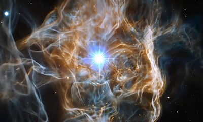 Wall Mural - A stunning cosmic view showcasing a nebula filled with stars and celestial gas.