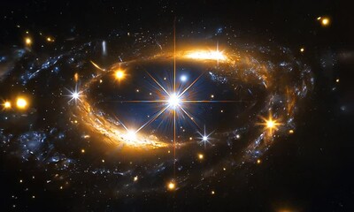 Wall Mural - A stunning cosmic view showcasing galaxies, stars, and celestial phenomena in space.