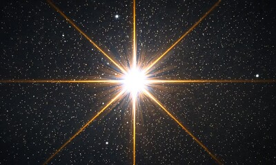 Wall Mural - A bright star surrounded by a field of distant stars, showcasing the beauty of the universe.
