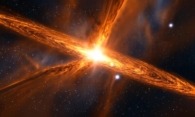 Wall Mural - A stunning cosmic scene showcasing a vibrant galaxy with stars and swirling gases.