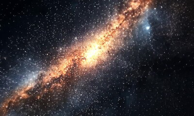 Wall Mural - A stunning view of a galaxy, showcasing vibrant stars and cosmic dust in space.