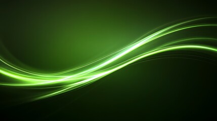 Wall Mural - Abstract Green Light Wave Design Background