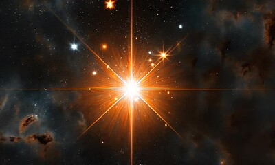 Wall Mural - A stunning cosmic image showcasing bright stars and celestial phenomena in space.