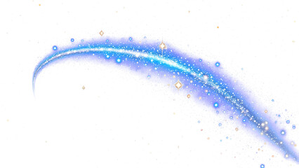 Wall Mural - Blue purple cosmic arc with stars and sparkles stardust curve light and magic galaxy's embrace png clipart transparent