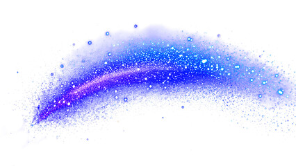 Wall Mural - Blue purple cosmic arc with stars and sparkles stardust curve light and magic galaxy's embrace png clipart transparent