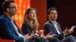 © mirifadapt - panel discussion at an international medical conference, with experts debating ethical issues in modern healthcare