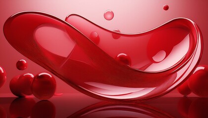 modern abstract 3d red morphism glass background