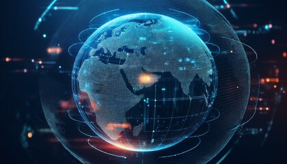 digital world globe concept of global network and connectivity on earth high speed data transfer and cyber technology information exchange and international telecommunication