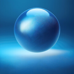 Wall Mural - blue sphere against blue backdrop. abstract round shape. futuristic design.