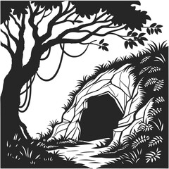  illustration of a tree in the forest