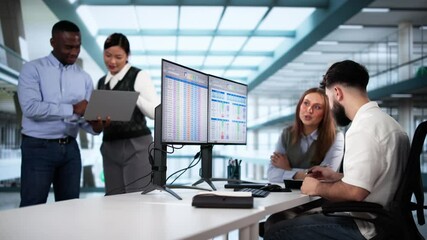 Poster - People Working With Spreadsheet Data