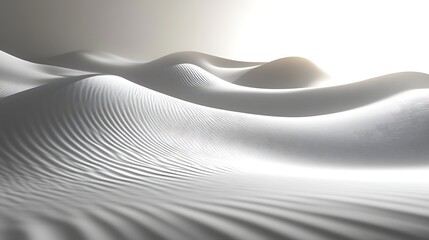 Smooth, undulating sand dunes under bright light.