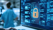 © NAD SANG PAP - close up of computer screen displaying security data and lock icon, emphasizing cybersecurity