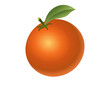 © Andy - Citrus fruit orange, tangerine, mandarin with a green leaf, stem icon