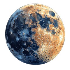 Wall Mural - An illustration of the moon, watercolor style,  isolated. 
