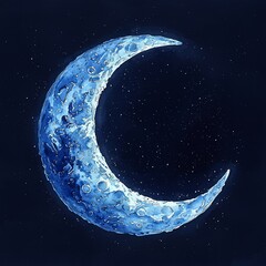 Wall Mural - An illustration of the moon, watercolor style,  isolated. 