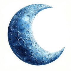 Wall Mural - An illustration of the moon, watercolor style,  isolated. 