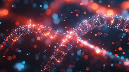 Science and Medicine Combined: Abstract DNA Technology in a Futuristic Setting