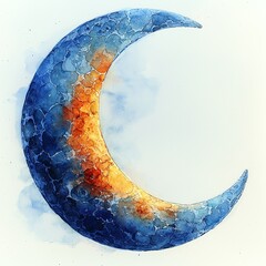 Wall Mural - An illustration of the moon, watercolor style,  isolated. 