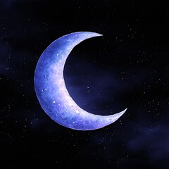 Wall Mural - An illustration of the moon, watercolor style,  isolated. 
