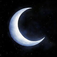 Wall Mural - An illustration of the moon, watercolor style,  isolated. 