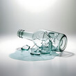 © Anastasiia - broken bottle on a white background. Broken glass