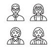 © SHAHADAT - Set of 4 business people icons vector