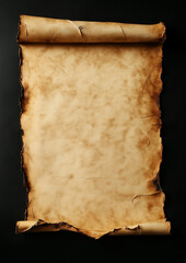 Wall Mural - Ancient Burnt Parchment Scroll, Vintage Artistic Background