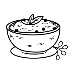 Wall Mural - A doodle style icon of berry sauce in a bowl