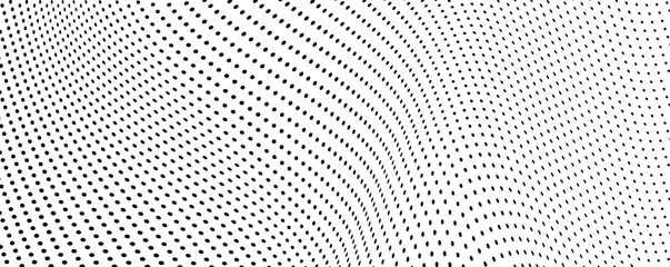 Abstract halftone wave dotted background. Halftone grunge pattern with square. Vector halftone modern pop art twisted texture for poster, cover, business card, postcard, art label layout, sticker.