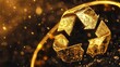 © Alex - Golden Ring with Recycle Sign Symbolizing Eco-Friendly Luxury, potential usecase for environmental awareness and sustainability campaigns