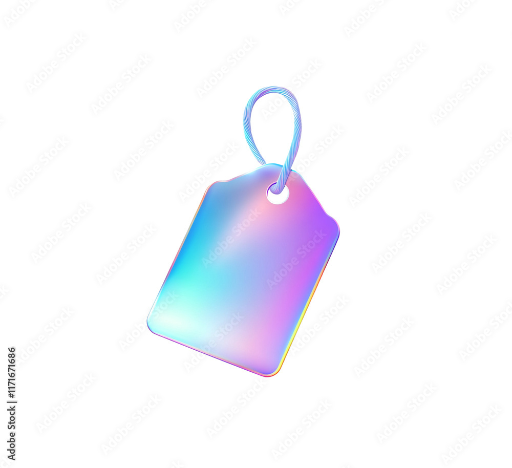 Pretty Gradient Tag Iridescent 3D Tag Icon in Gradient Colors. Ideal for Labeling and ...