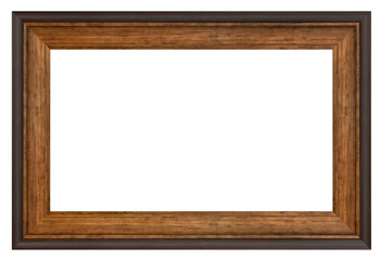 Wall Mural - Old style vintage brown frame isolated on a white background