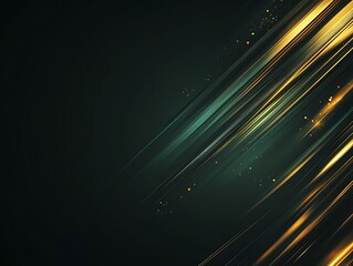 Wall Mural - abstract dark green gold diagonal lines background