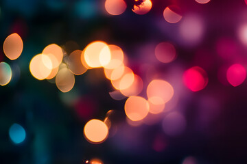 Wall Mural - bokeh lights on a Christmas tree holiday background