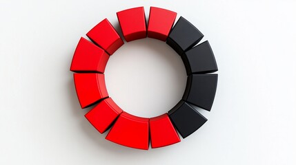 Poster - Red and black circular segments forming a ring against a white background.