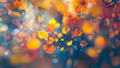 © Thiago - Stunning low angle macro photography of colorful autumn tree crowns with yellow and orange leaves. Treetop. Illustration