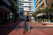 © Anthony Mujica Viera - Outdoor urban cyclist. Copy space.