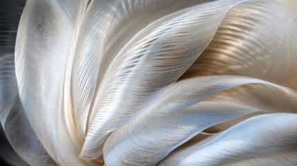 Leinwandbilder - Abstract close-up of flowing, light beige fabric with subtle texture and light play.