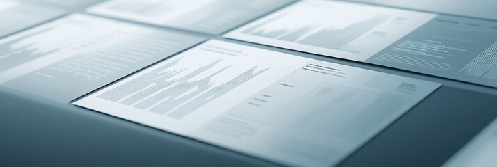 Leinwandbilder - Close-up of financial reports with charts and graphs, showing business data analysis.