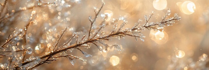 Poster - Frost-covered branch with bokeh background. (1)