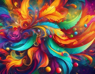 Wall Mural - abstract fractal background pattern flower design