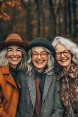 Wall Mural - Timeless Beauty and Joy: Women Embracing Active Aging and Nature