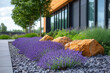 © Design Adelsa - Lavender plants flourish in a modern landscape design