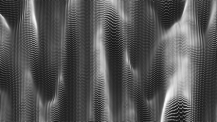 Wall Mural - point wave vertical threads texture. abstract dot background. technological cyberspace background.