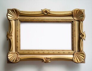 antique gold frames on white backdrop artistic gallery layout for banner