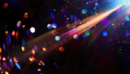 Wall Mural - Radiant Multicolor Light Streaks and Sparkles in Motion on a Dark Background, Symbolizing Energy, Creativity, and Dynamic Motion