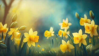 yellow tulips in spring