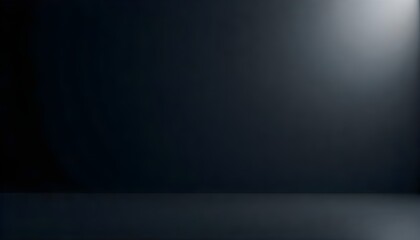 Fototapete - An abstract light gradient black studio background, offering a soft and elegant ambiance. This empty space is ideal for showcasing products